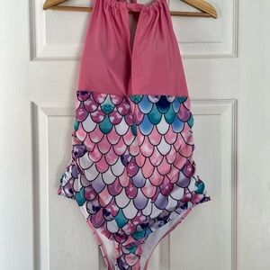 Pink and Multicolor Mermaid Scale Swimsuit